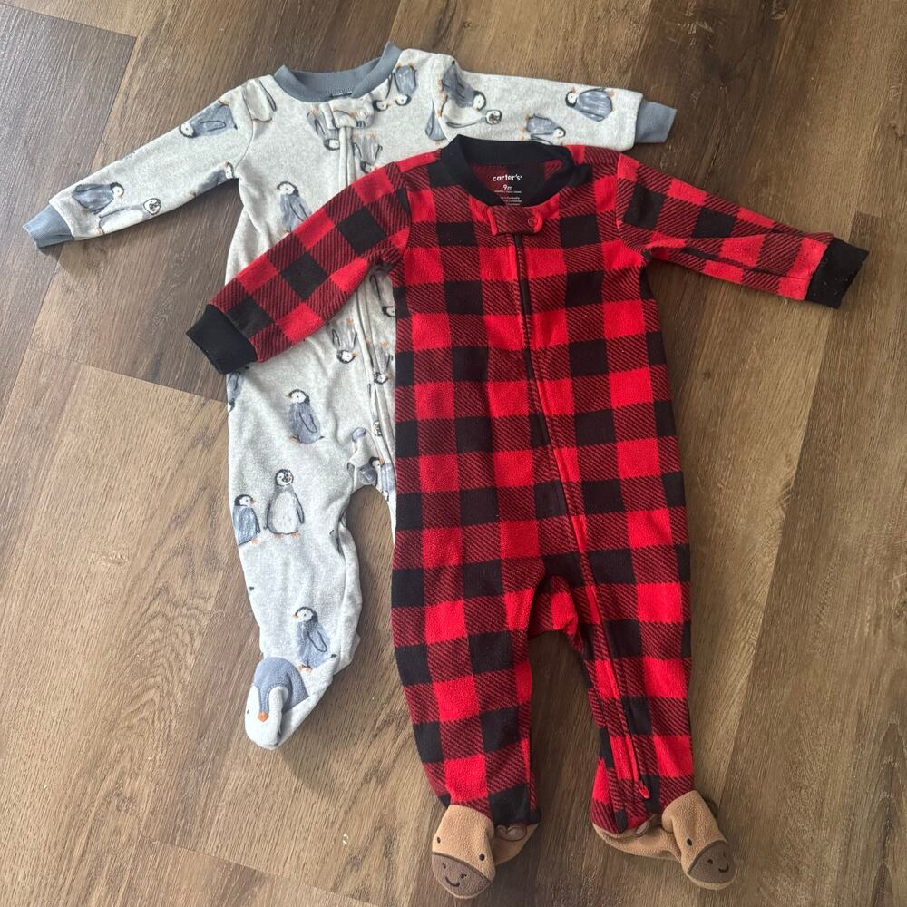 Bundle of Carter's 9M Footed Pajamas